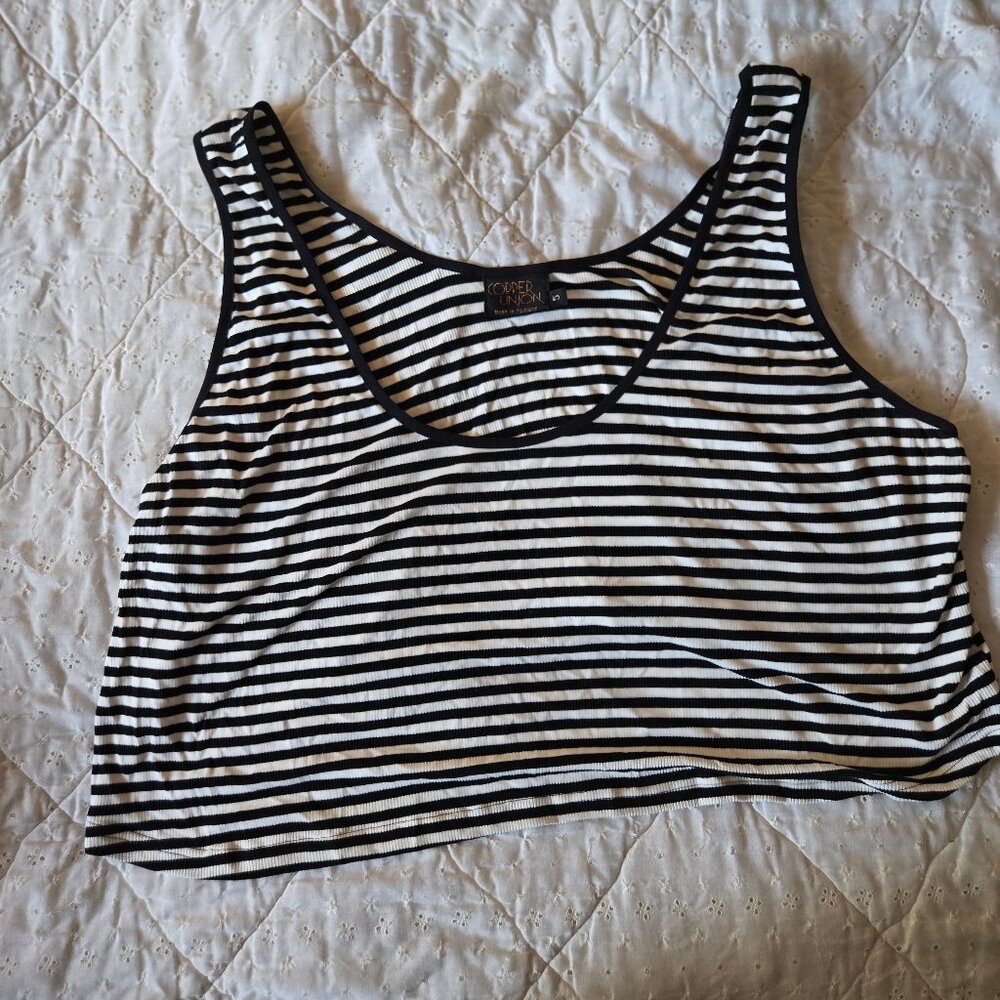 Copper Union ribbed black and white crop tank 5x
